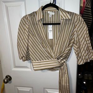 Top shop cropped wrap top, size 0, nwt